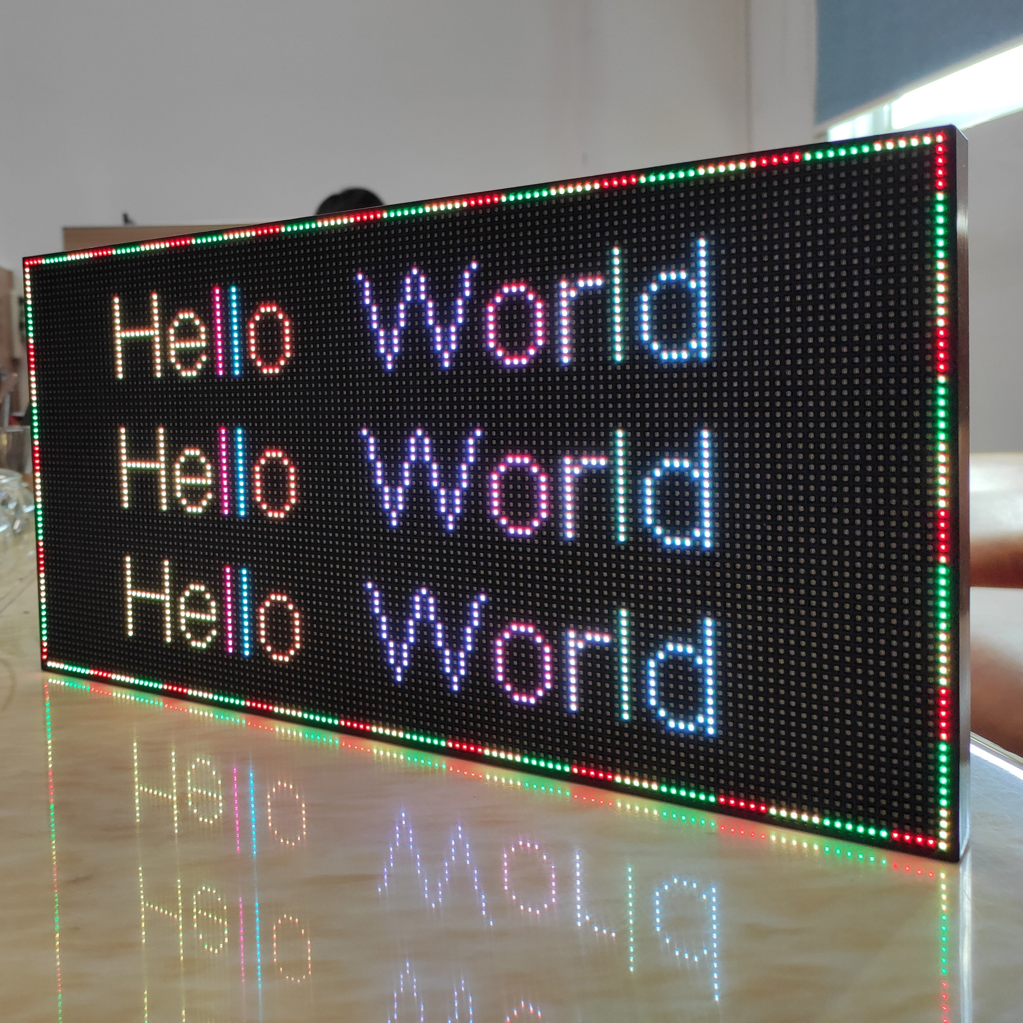 B2 LED Sign indoor full-color Programmable LED Screen, LED billboard advertising sign board scrolling Message display（38*19cm）